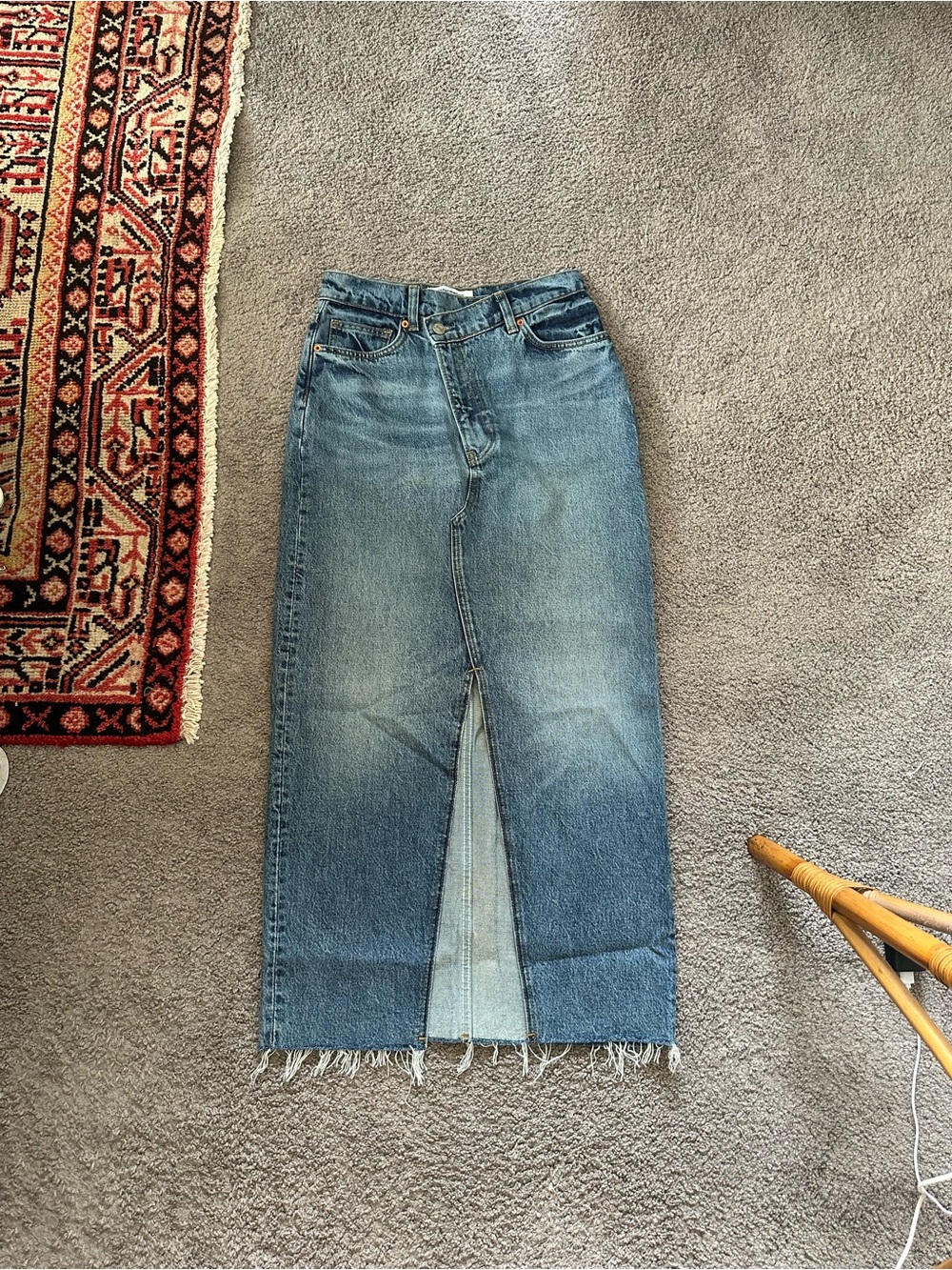 Reformation Nila Long Denim Skirt